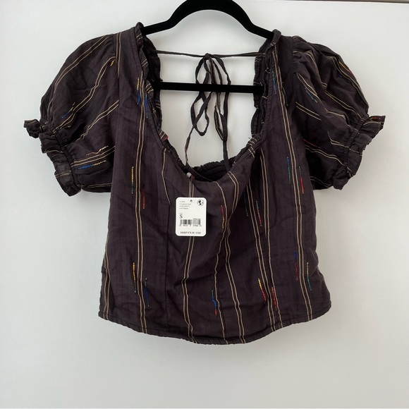 NWT Free People serotonin corset top in brown S - Picture 5 of 8